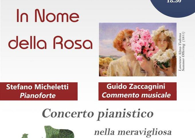 In nome della rosa: sabato 18 giugno alle 18 e 30, un concerto pianistico al Roseto Fineschi