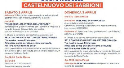 A Castelnuovo dei Sabbioni torna la “Festa della Primavera”: il 2 e 3 aprile molti eventi all'insegna dello spirito di Comunità